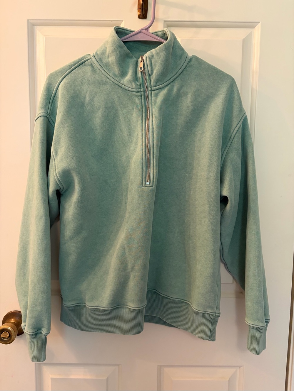 American Eagle Women's Half-Zip Pullover Sweater - Sage Green